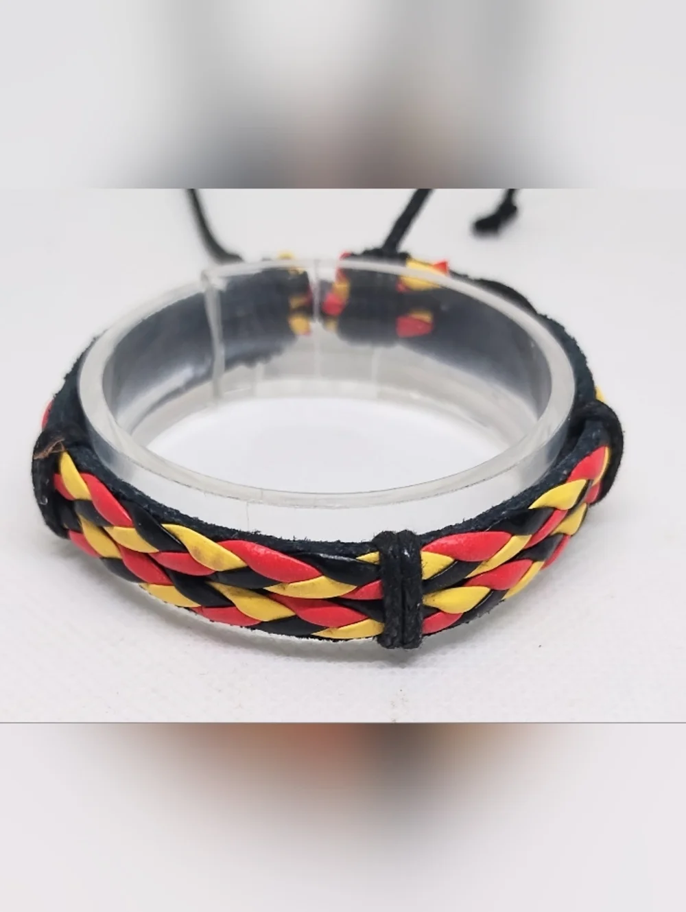 Men's Bracelet Leather Braided Jewelry‎ Black Red Yellow g2